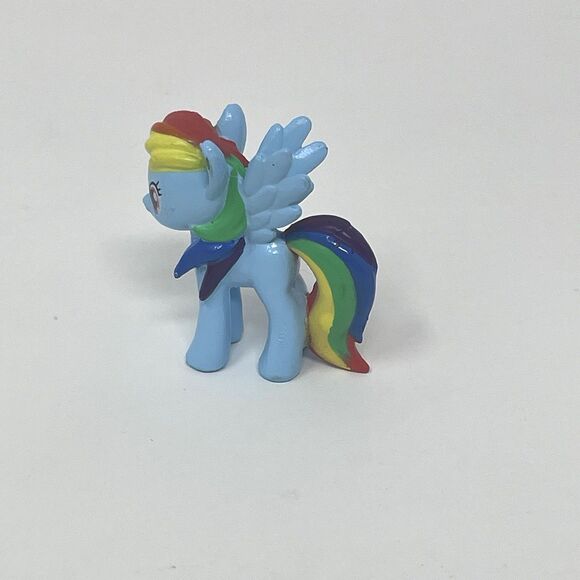 Hasbro My Little Pony Rainbow Dash Toys Lot of 2, Blue, 1" and 3" Figures - Picture 8 of 14